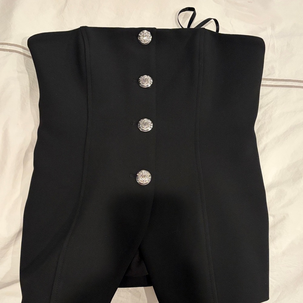 Veronica Beard Black Camisole with Silver Buttons